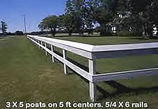 3 x 5 posts on 5 ft centers
