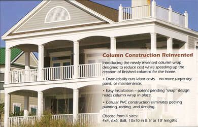 Column Construction Reinvented - Introducing the newly invented column wrap designed to reduce costs while speeding up the creation of finished columns for the home